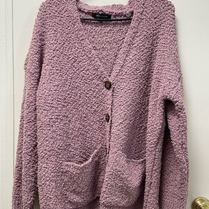 Merokeety‎ Extra Large lilac knobby cardigan sweater oversized